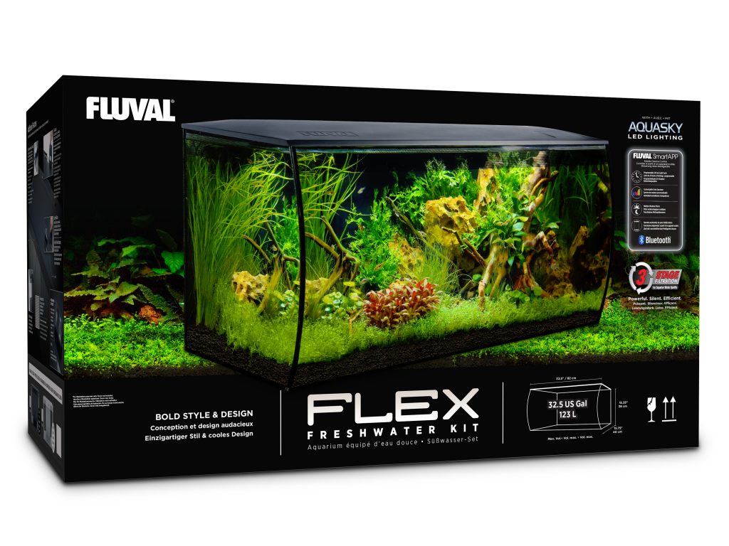 Fluval Flex 123L Aquarium - Black aquascape Gal), (32.5 Kit US